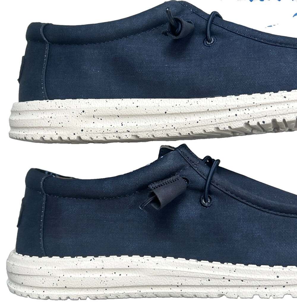 Hey Dude Wally Stretch Canvas Navy Blue Men's US 11 EU 44 UK 10 40700-410 NEW - Picture 5 of 10